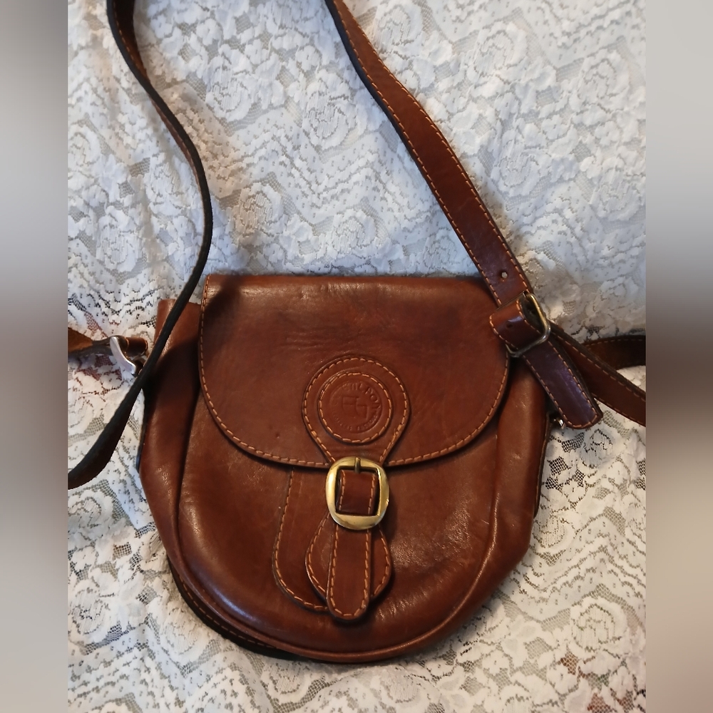 Vintage Leather Saddlebag Crossbody Bag See Photo For Maker High Quality